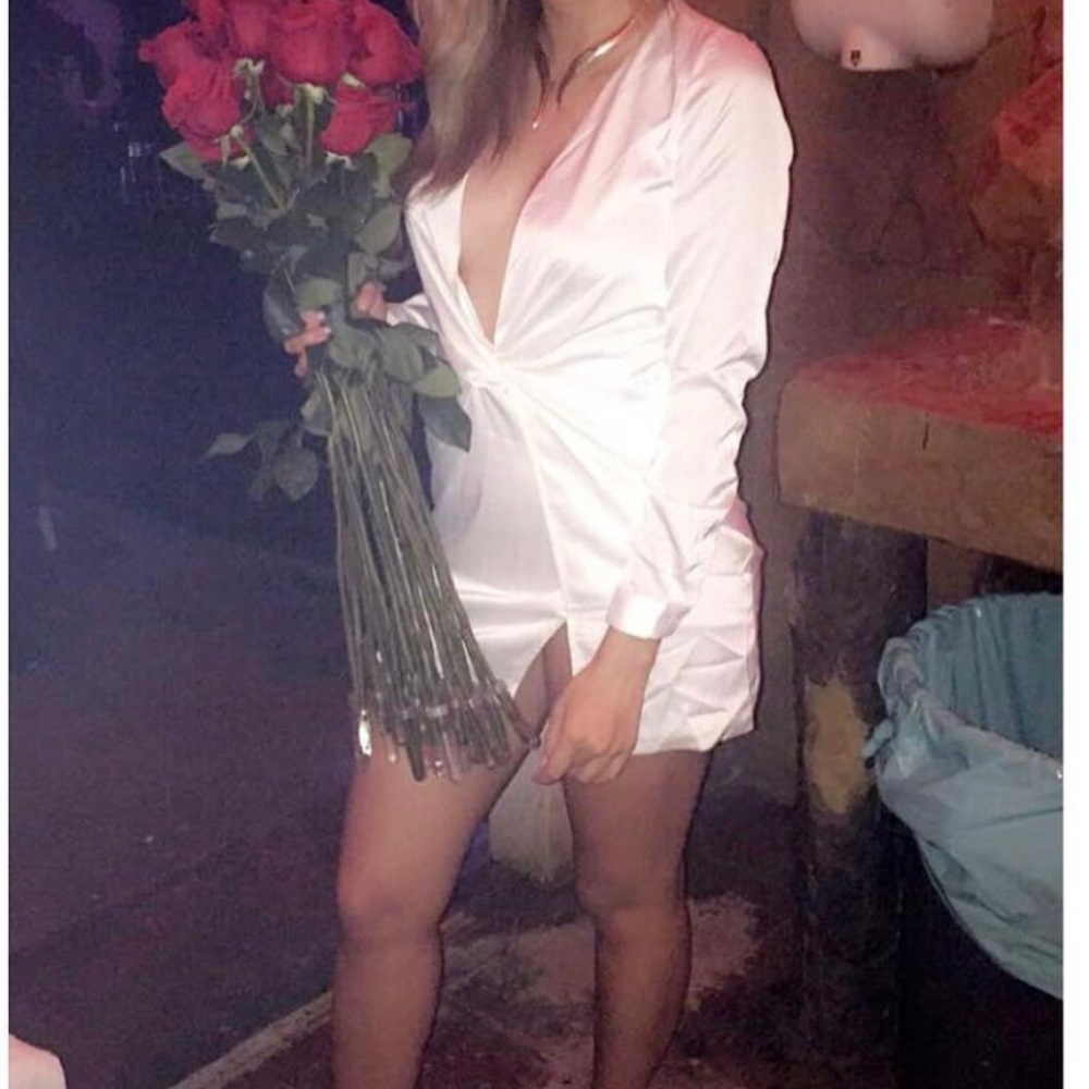 Fashion nova white silkish dress